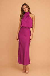 Abito da Donna Elegante Midi per Cerimonia - Vestito Glamour per Occasioni Speciali 3
