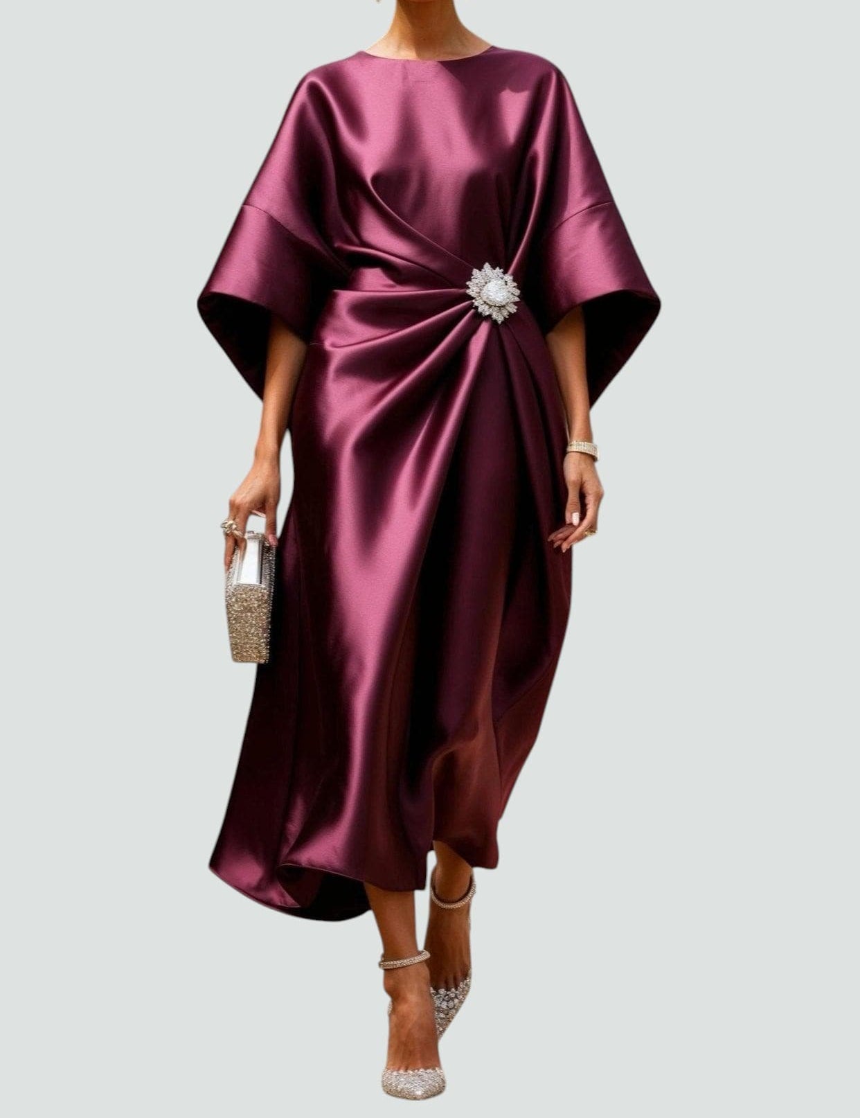 Abito da Sera Lungo Elegante Donna per Occasioni Speciali e Cerimonie 1
