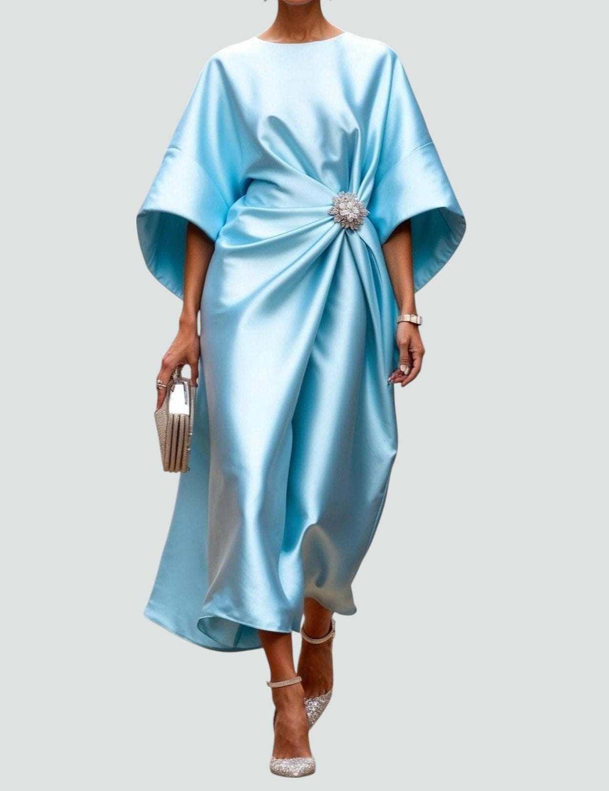 Abito da Sera Lungo Elegante Donna per Occasioni Speciali e Cerimonie 2