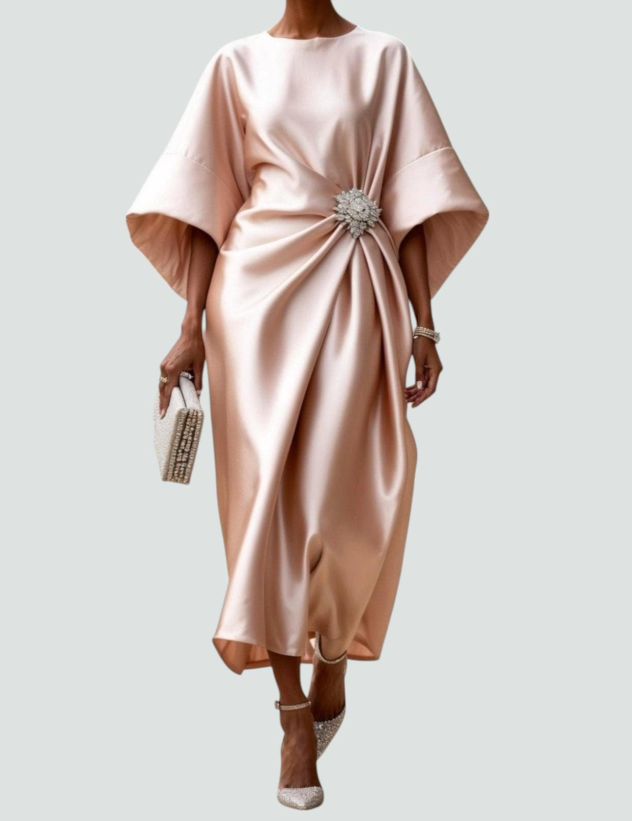 Abito da Sera Lungo Elegante Donna per Occasioni Speciali e Cerimonie 4