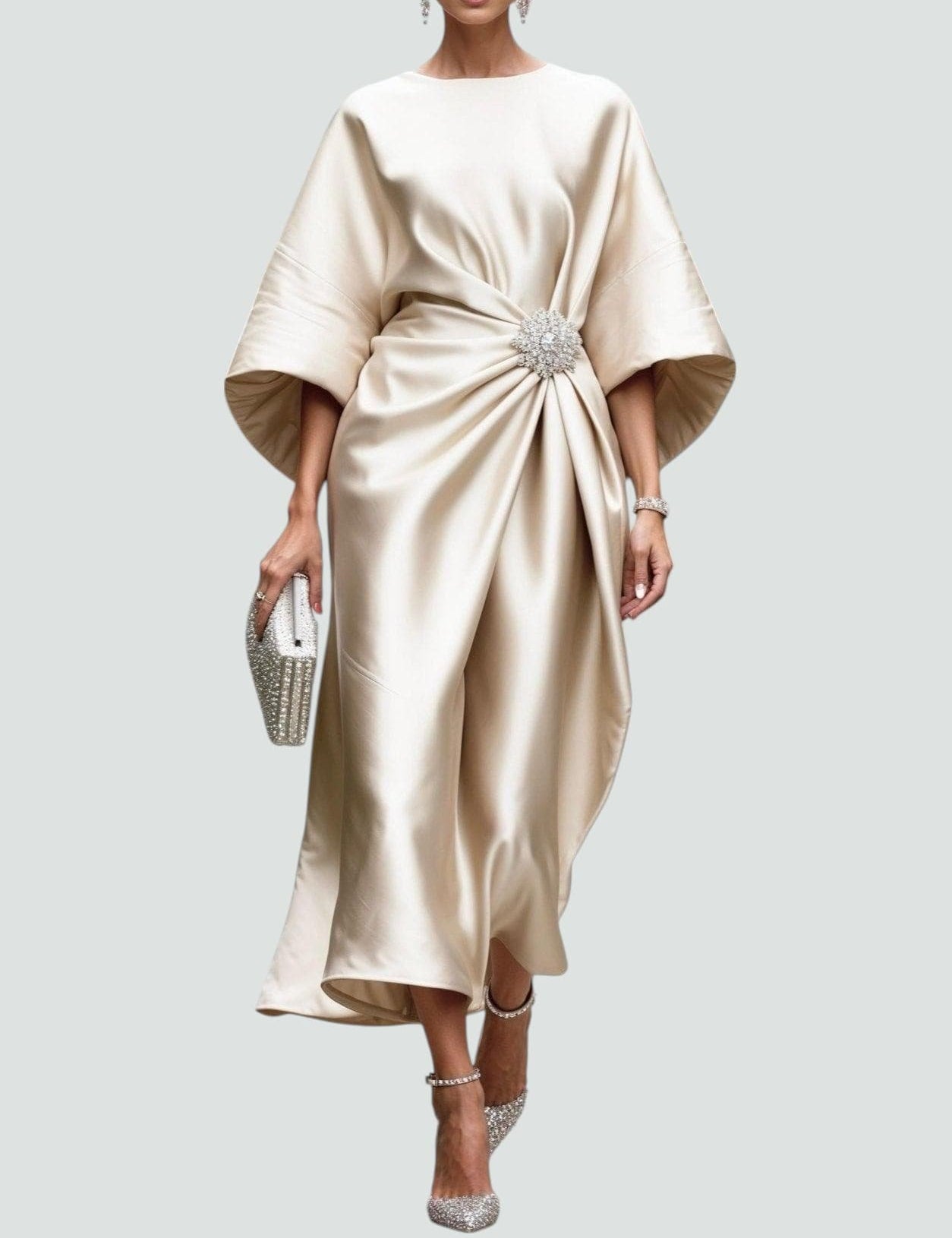 Abito da Sera Lungo Elegante Donna per Occasioni Speciali e Cerimonie 5