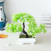 Albero Artificiale Mini Bonsai con Fiori Rosa Realistici per Decorazione Casa 10