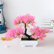 Albero Artificiale Mini Bonsai con Fiori Rosa Realistici per Decorazione Casa 2