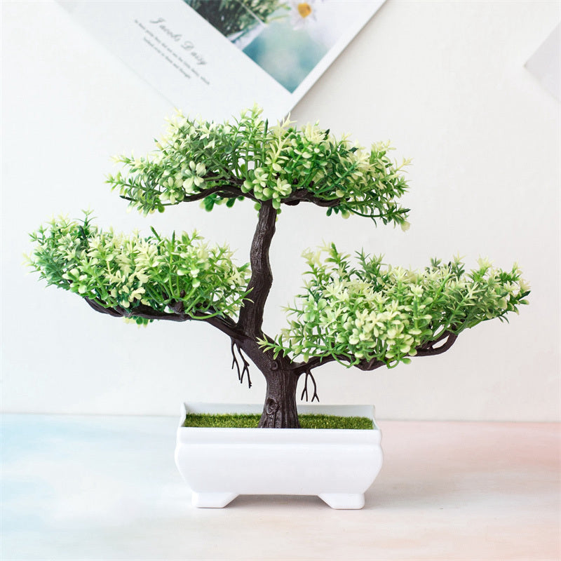 Albero Artificiale Mini Bonsai con Fiori Rosa Realistici per Decorazione Casa 5