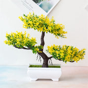 Albero Artificiale Mini Bonsai con Fiori Rosa Realistici per Decorazione Casa 6