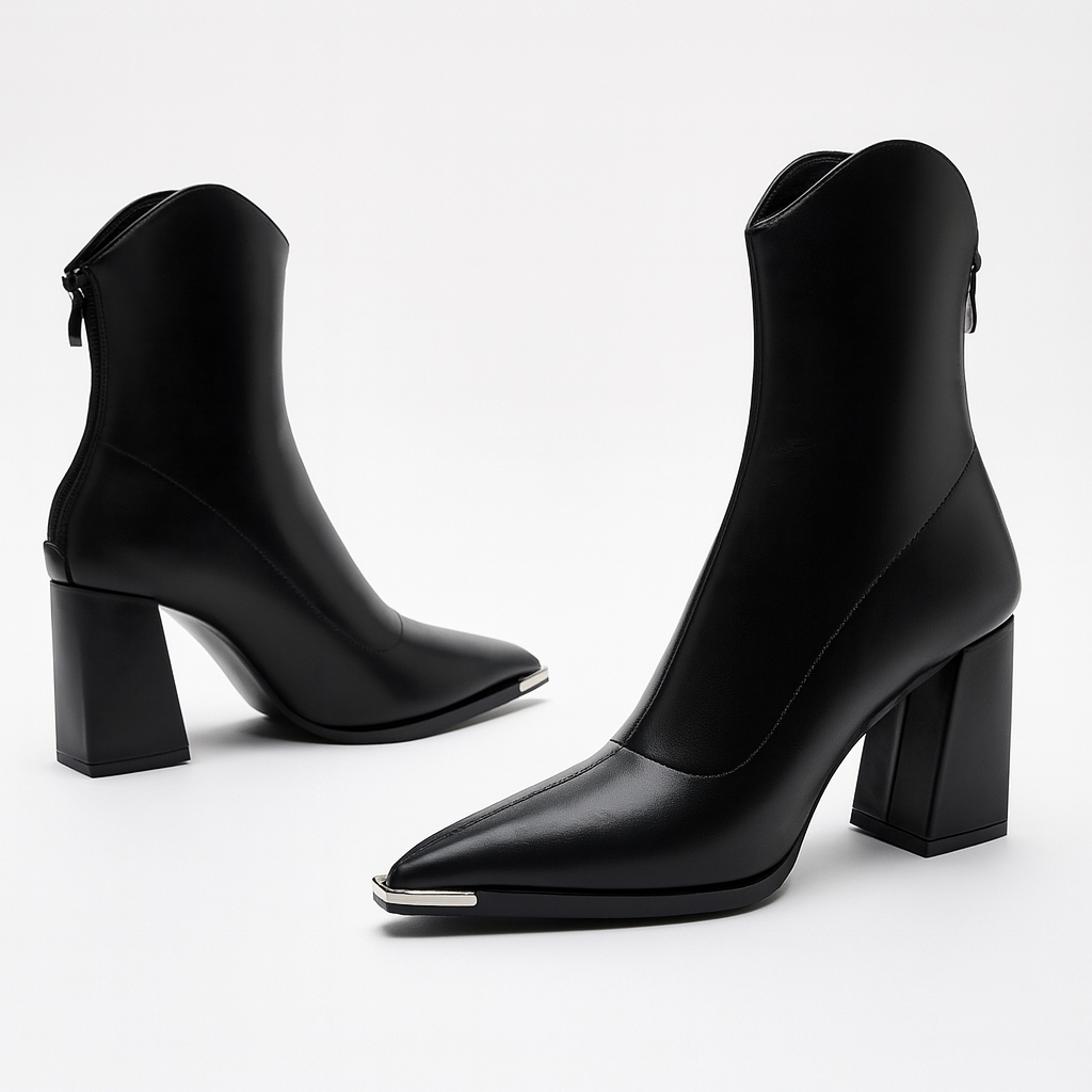 Angela | Damen-Frühjahrs-Stiefeletten mit spitzer Kappe und Absatz 2