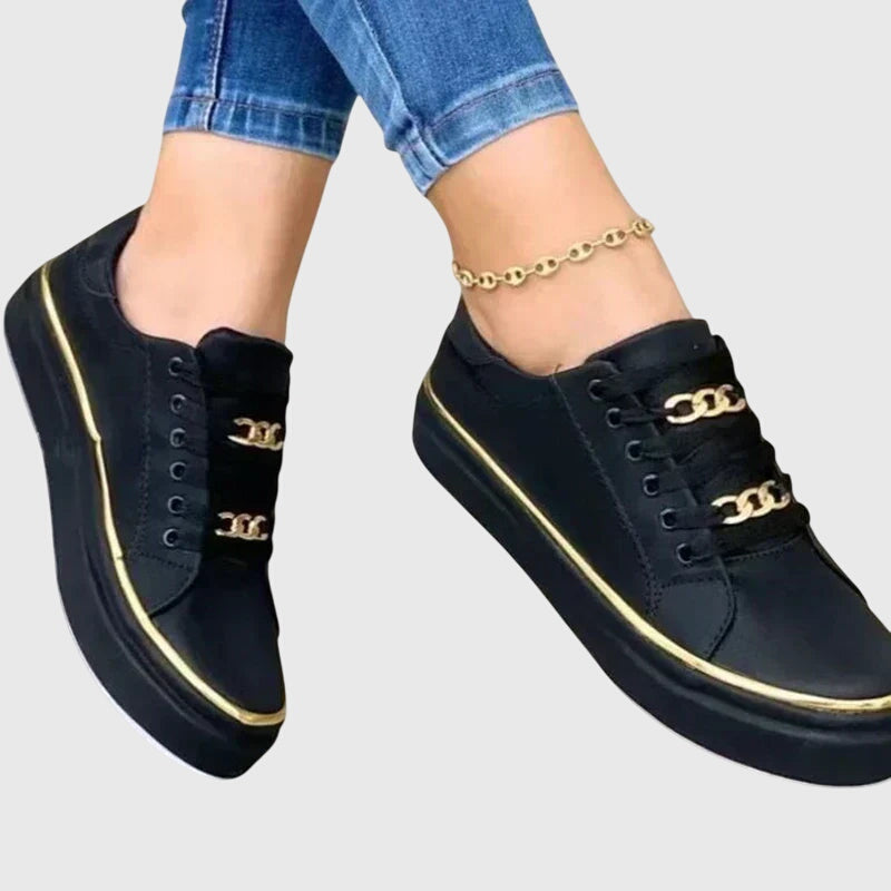 Anna | Damen Frühlings Lässige Samt Schnürsneaker 1