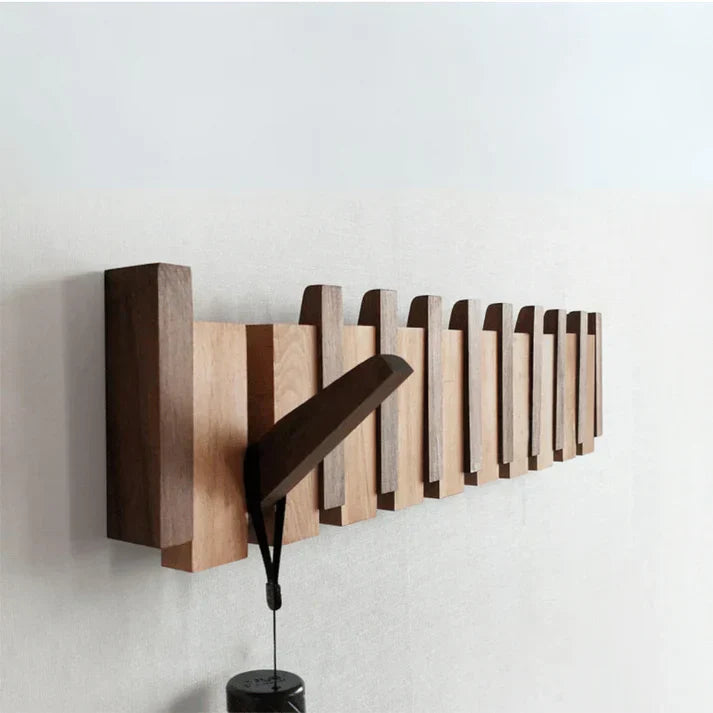 Appendiabiti da Parete in Legno a Forma di Pianoforte - Design Elegante per Ingressi e Corridoi, Ganci Multifunzionali 0