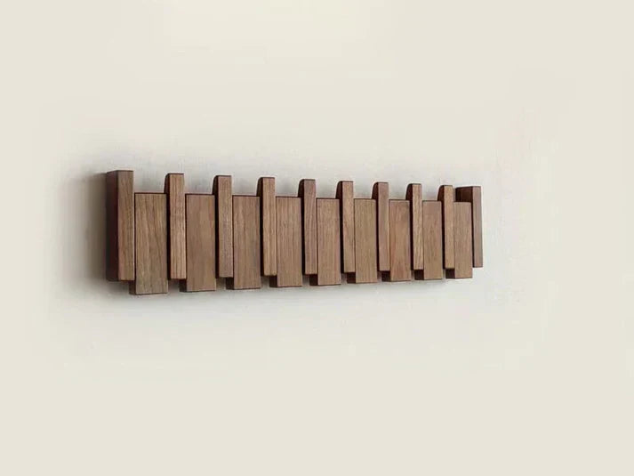 Appendiabiti da Parete in Legno a Forma di Pianoforte - Design Elegante per Ingressi e Corridoi, Ganci Multifunzionali 6