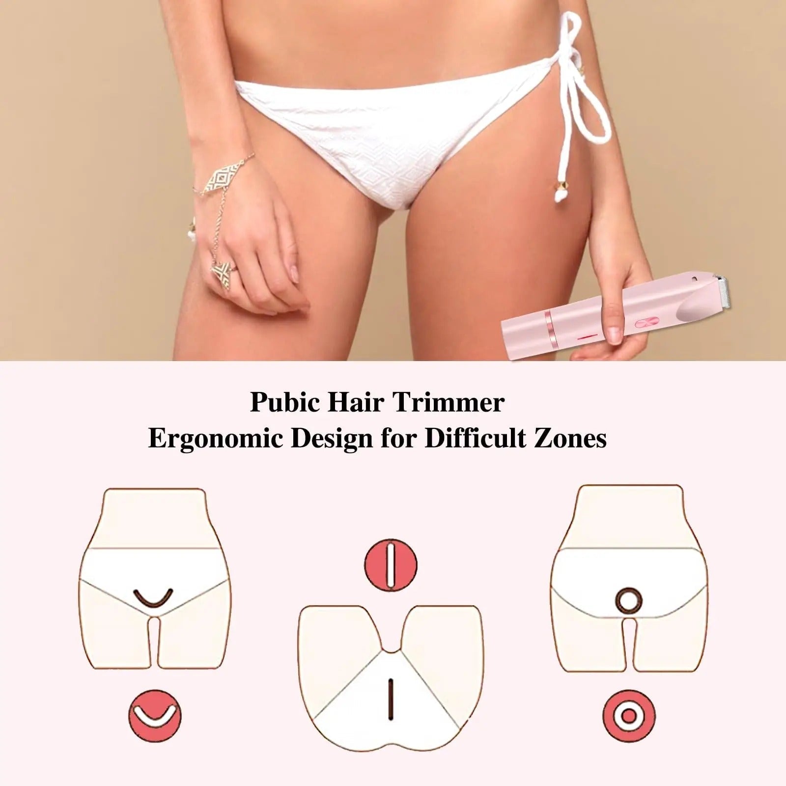 AquaGlow | Rifinitore bikini ricaricabile impermeabile per una rasatura liscia della pelle 4