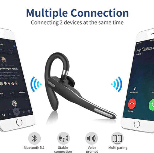Auricolare/auricolare Bluetooth 5.1 wireless con doppio microfono e cancellazione del rumore per camionisti 1