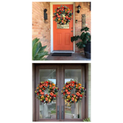 Autumna Charm Herbstlicher Türkranz | Kürbis & Rattan | 40 cm | Handgefertigte Deko für Herbst & Thanksgiving 5