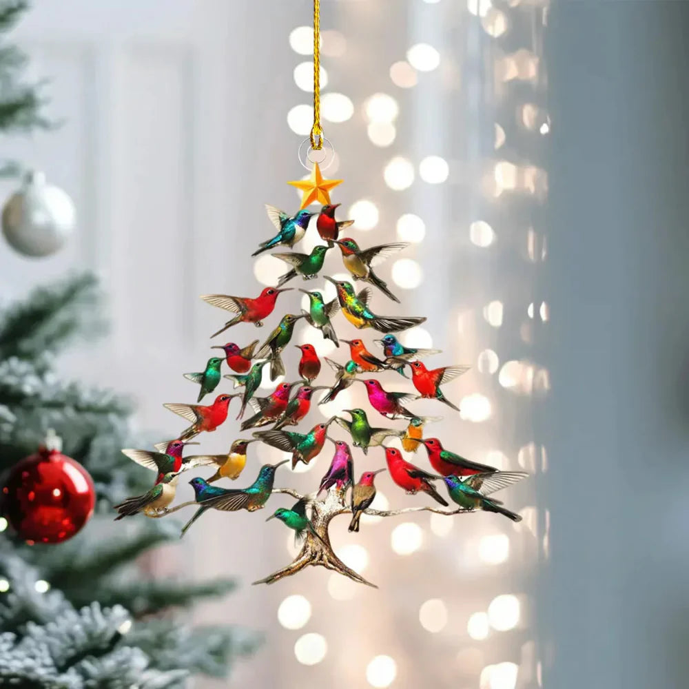 AvianDelight | Ornamento a forma di uccello colorato per la decorazione dell'albero di Natale 0