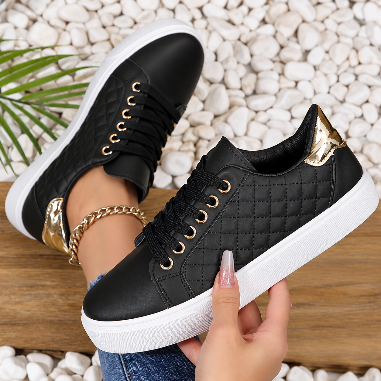 Marion | Zapatillas acolchadas de mujer con cordones