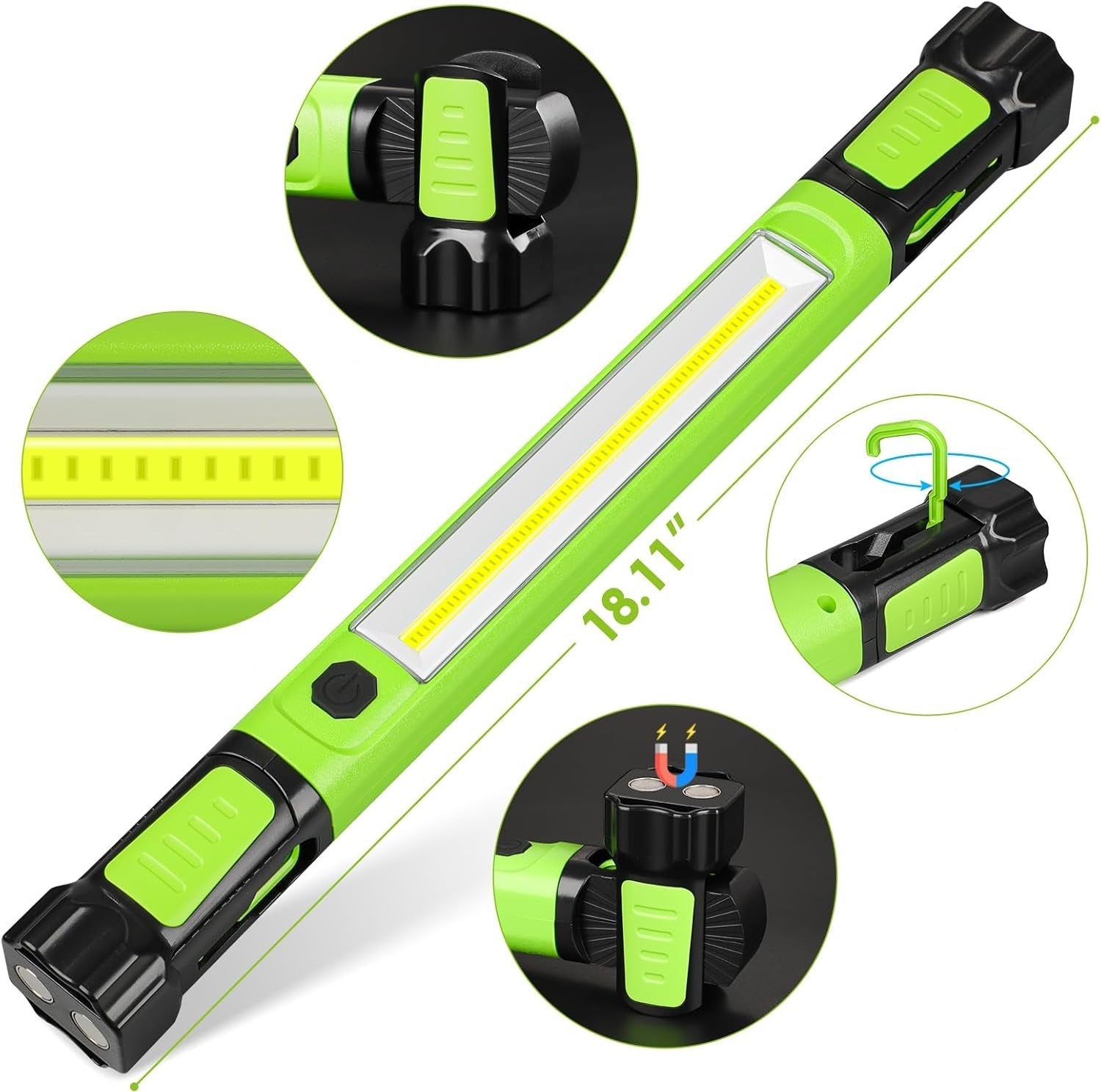 Barra luminosa da lavoro a LED magnetica – Lampada ricaricabile da 5200 mAh per riparazioni auto, illuminazione sottocofano e illuminazione di emergenza esterna 6