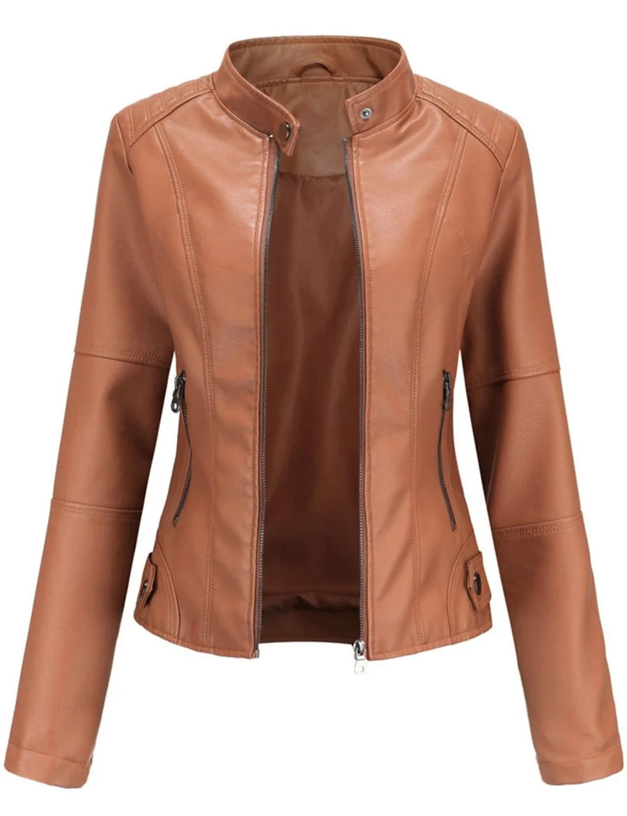 Bikerjacke Damen | Taillierter Schnitt & Stehkragen 1