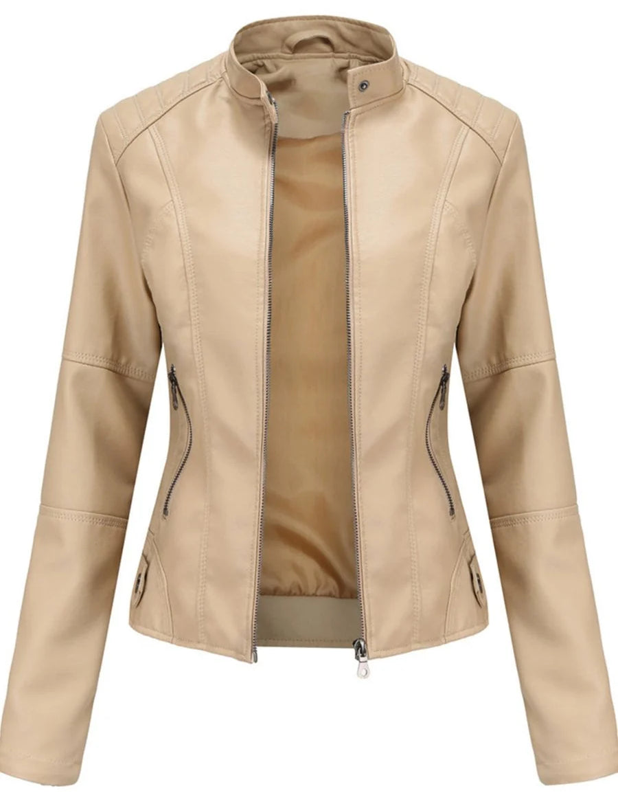 Bikerjacke Damen | Taillierter Schnitt & Stehkragen 4