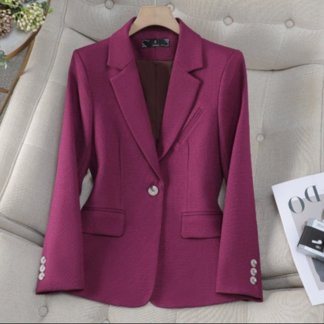 Blazer Donna Elegante Aderente Maniche Lunghe Spandex 4