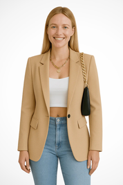 Blazer Donna Elegante Bianco, Chic e Versatile per Ogni Occasione, Stile Raffinato e Moderno 5
