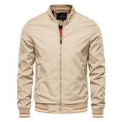 Bomber Uomo Tinta Unita con Polsini a Costine e Zip Frontale Casual 3