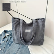 Borsa a mano da donna in velluto a coste elegante, versatile in pelle vegana 0