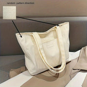 Borsa a mano da donna in velluto a coste elegante, versatile in pelle vegana 10