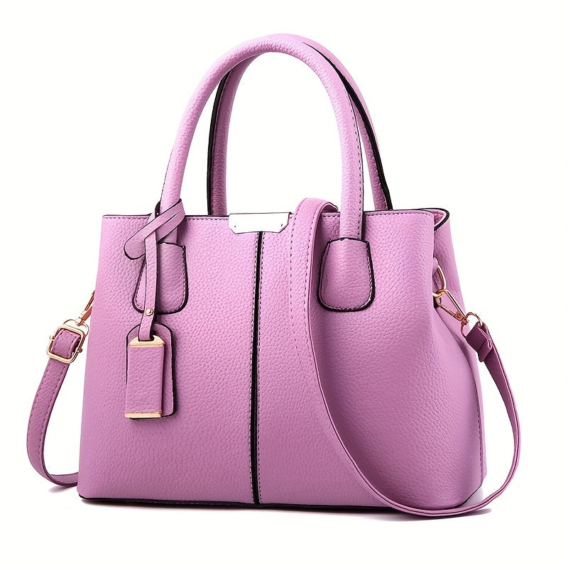 Borsa a mano elegante e spaziosa da donna in pelle PU versatile 8