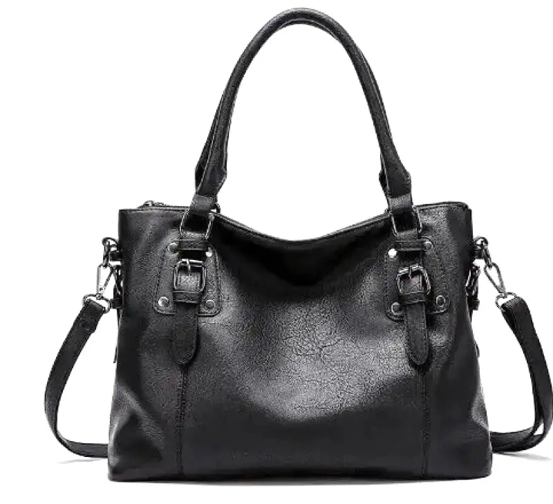Borsa a mano vintage da donna, elegante, in materiale morbido, di grande capacità 0