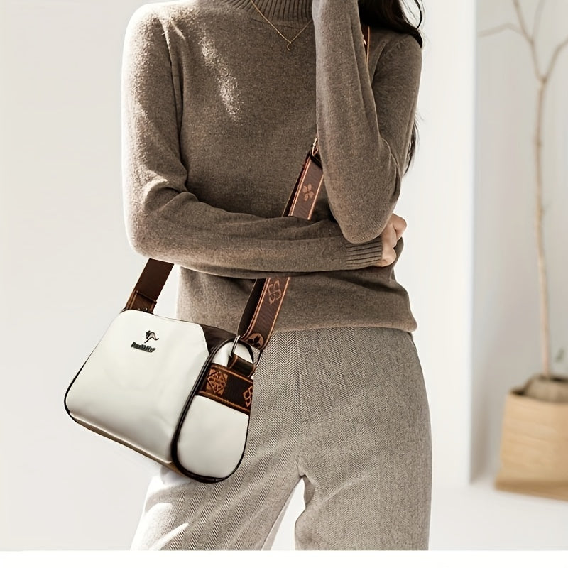 Borsa a tracolla elegante da donna in pelle vegana funzionale 3