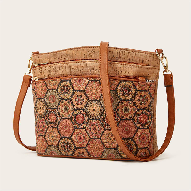 Borsa a tracolla in stile etnico da donna in pelle PU 6