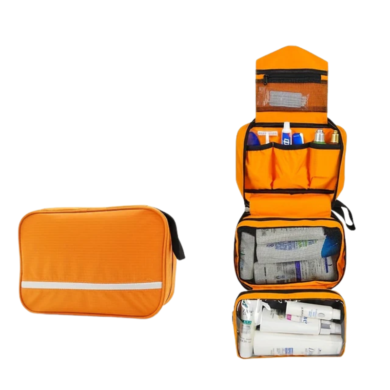 Borsa da Toilette Sospesa Compatta per Viaggi e Uso Quotidiano – Organizer Salvaspazio 25,5 x 15 x 10 cm in Tessuto Resistente 10
