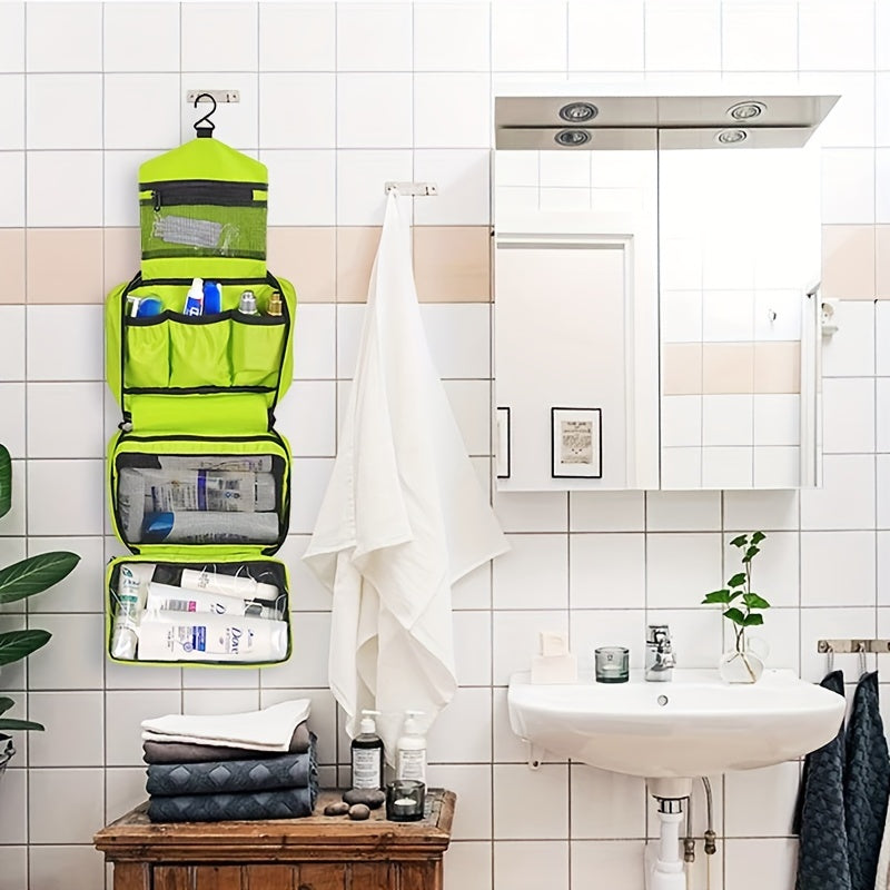 Borsa da Toilette Sospesa Compatta per Viaggi e Uso Quotidiano – Organizer Salvaspazio 25,5 x 15 x 10 cm in Tessuto Resistente 5