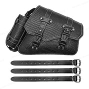 Borsa da sella universale per moto con motivo a coccodrillo – Borsa con fibbia in plastica nera per riporre oggetti sul lato sinistro/destro e organizzare gli attrezzi durante i viaggi 0