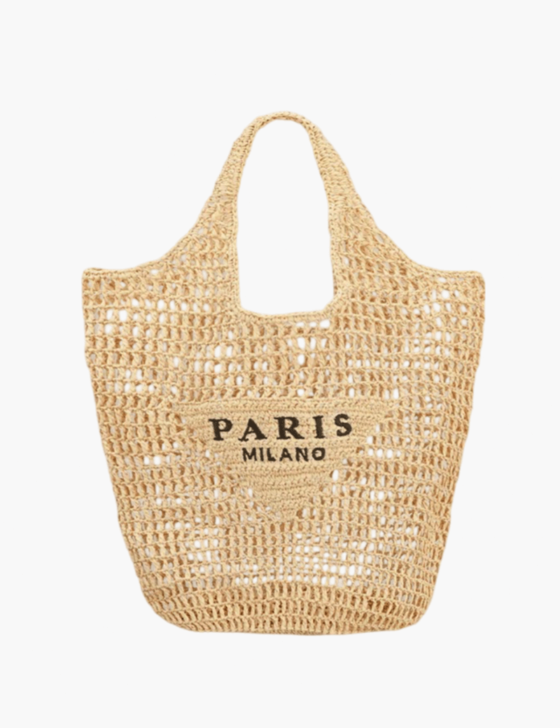 Borsa da spiaggia elegante da donna in paglia fatta a mano, design boho 0