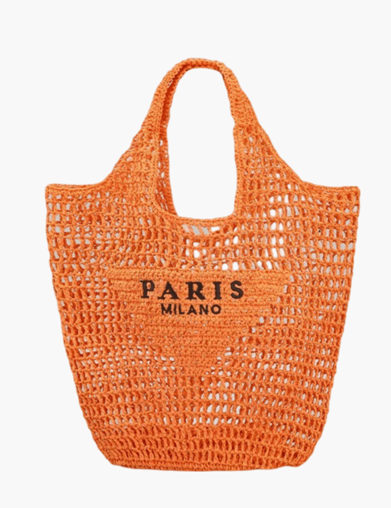 Borsa da spiaggia elegante da donna in paglia fatta a mano, design boho 5