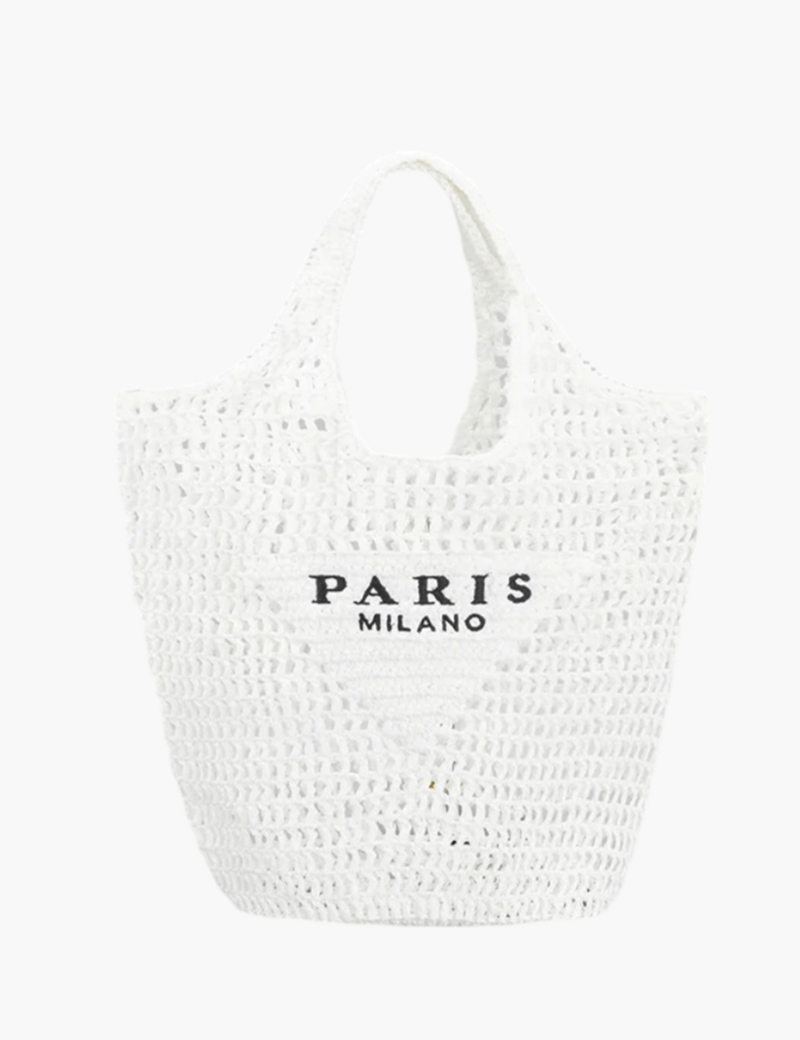 Borsa da spiaggia elegante da donna in paglia fatta a mano, design boho 6