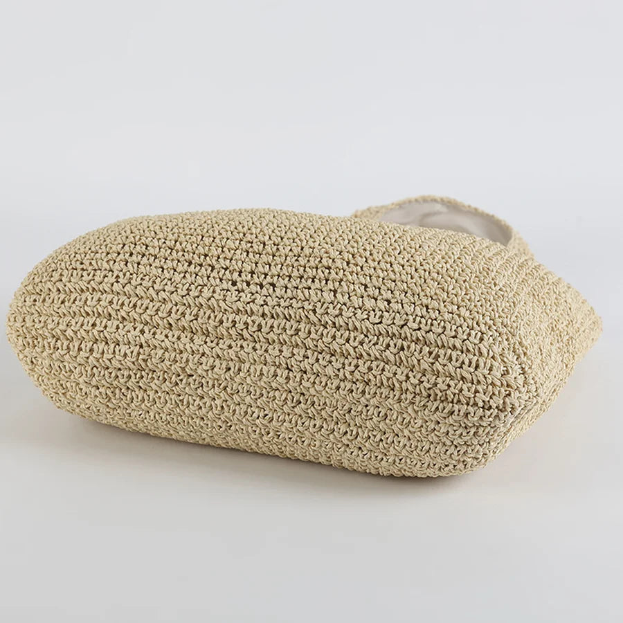 Borsa da spiaggia in paglia elegante da donna, grande capacità, in vimini 3