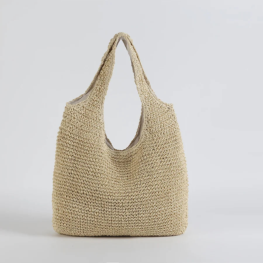 Borsa da spiaggia in paglia elegante da donna, grande capacità, in vimini 6