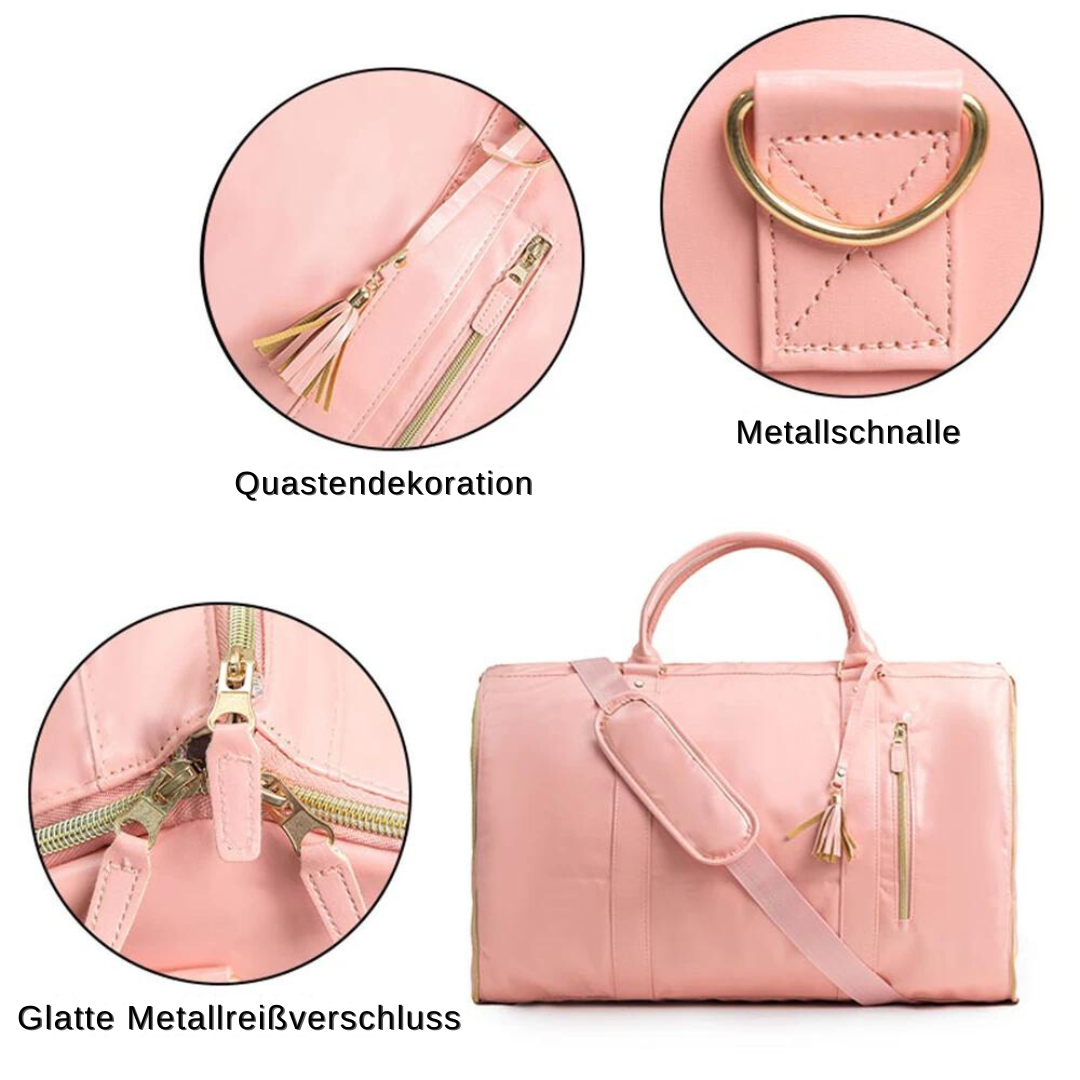 Borsa da viaggio pieghevole ed elegante da donna in pelle PU impermeabile 6
