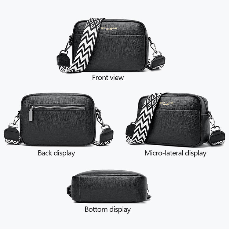 Borsa elegante da donna in vera pelle, resistente misto poliestere-cotone 1