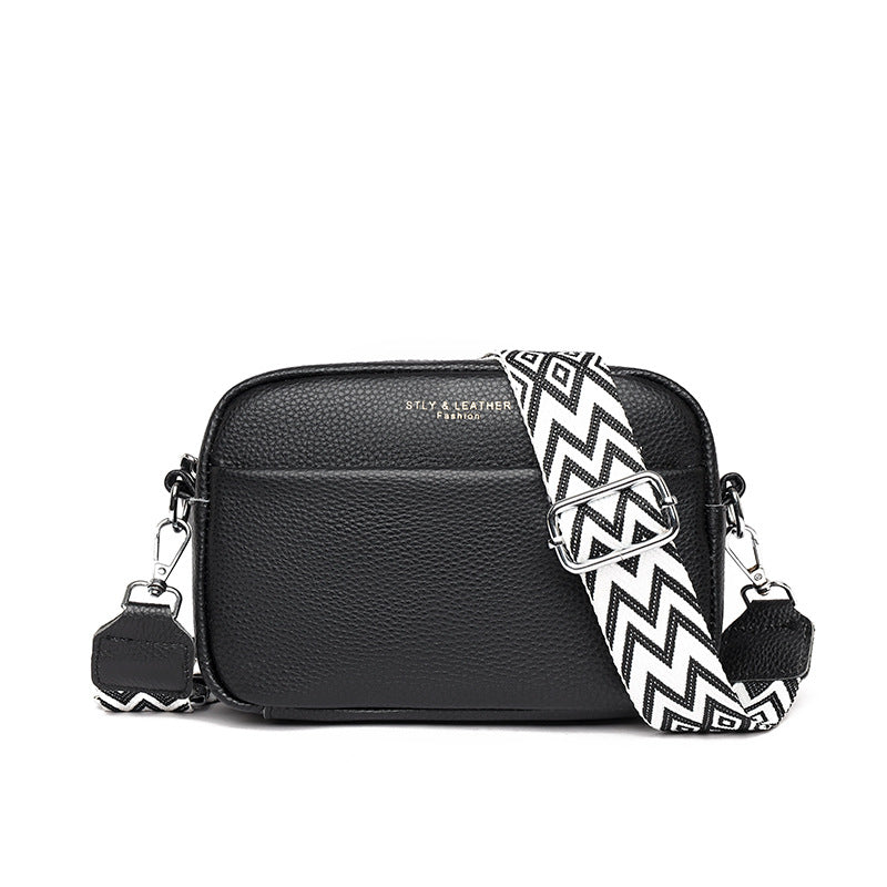 Borsa elegante da donna in vera pelle, resistente misto poliestere-cotone 2
