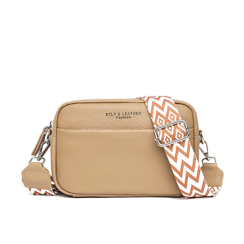 Borsa elegante da donna in vera pelle, resistente misto poliestere-cotone 5