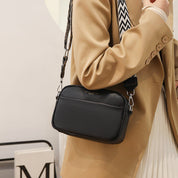 Borsa elegante da donna in vera pelle, resistente misto poliestere-cotone 6