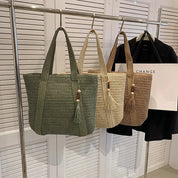 Borsa estiva casual in paglia da donna, design versatile e leggero 3