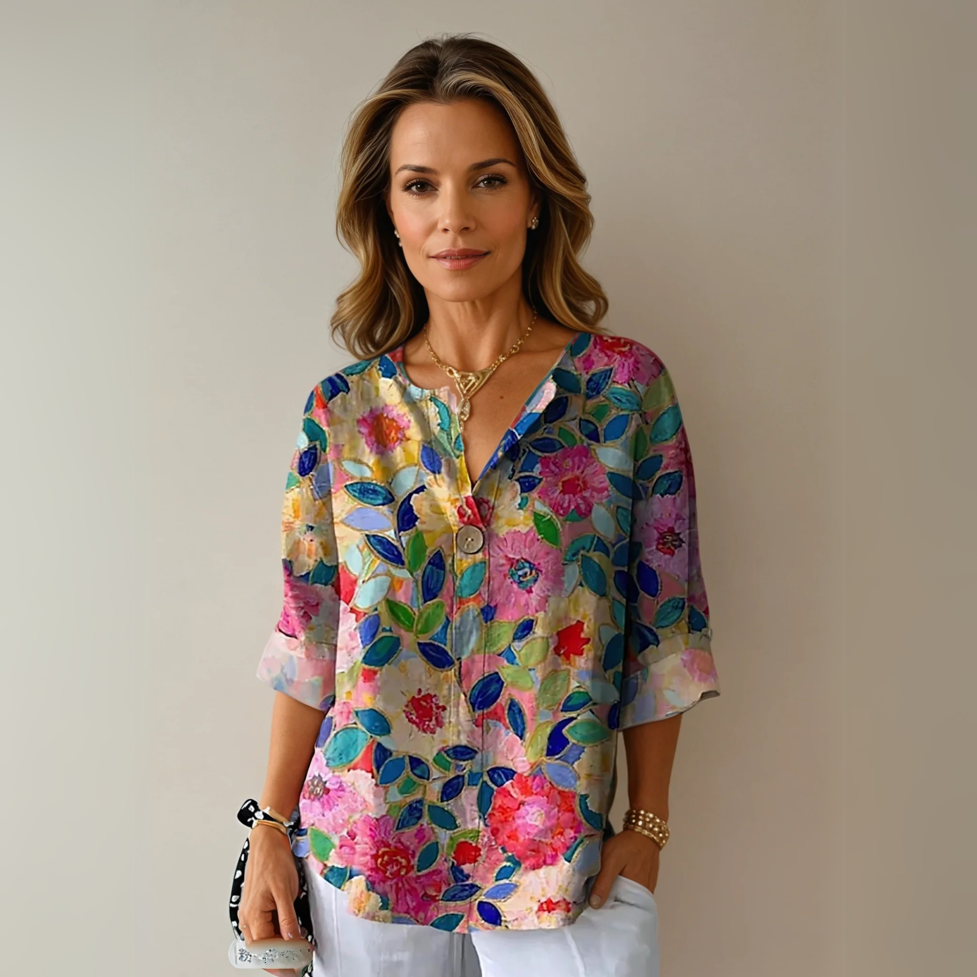 Camicetta Donna Elegante Floreale - Camicie Donna Chic per Look Estivo Raffinato 0