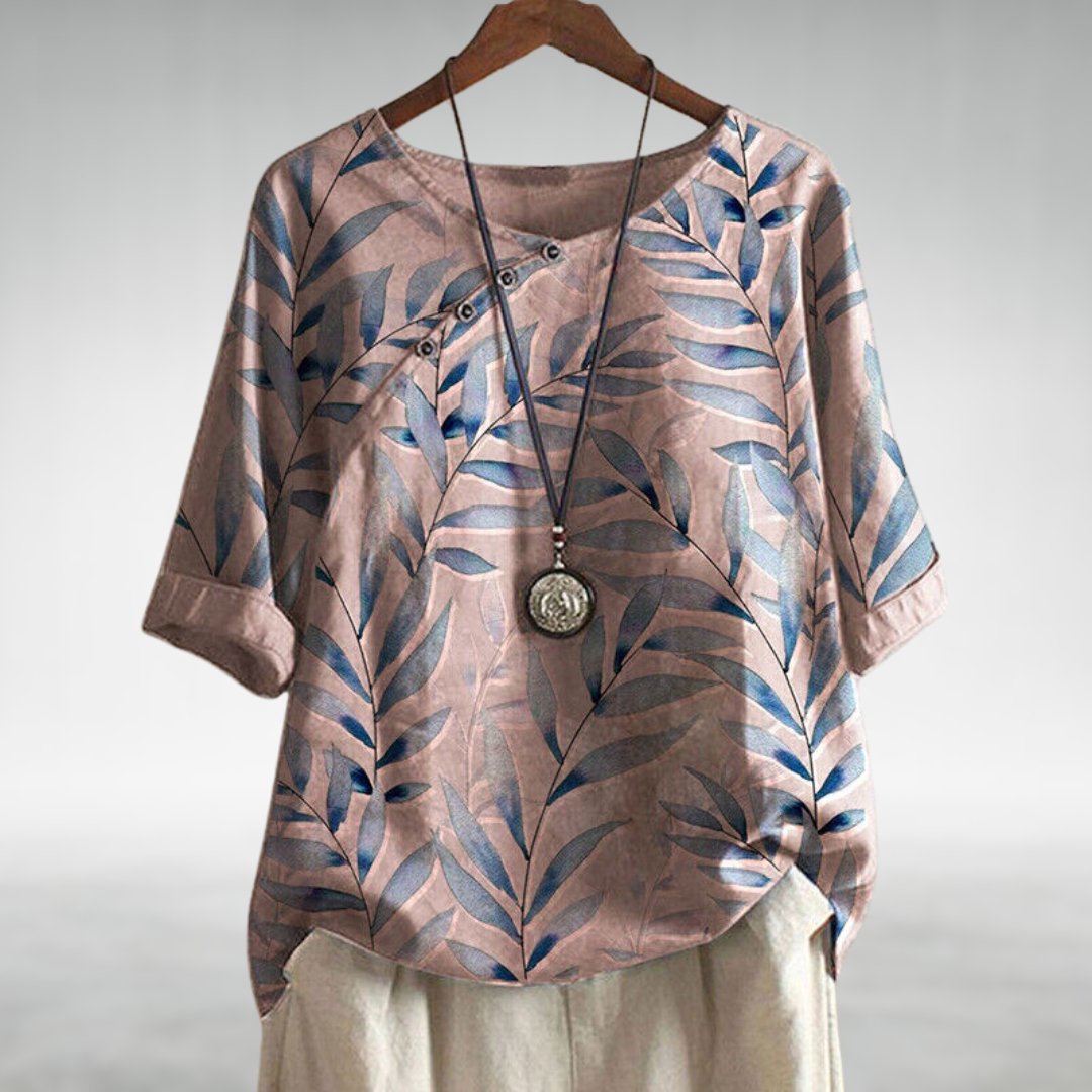 Camicetta Donna Elegante Maniche a 3/4 Stampa Casual per Ogni Occasione 1