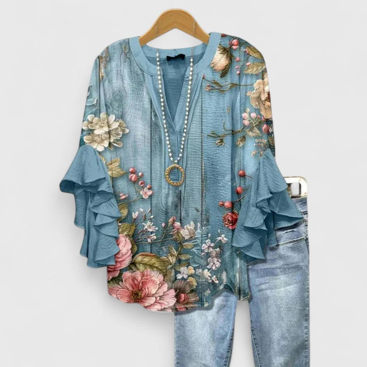 Camicetta Donna Elegante con Stampa Floreale per Estate - Camicie Donna Fresche e Raffinate 5