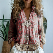 Camicetta Elegante con Stampa Botanica per Donne - Stile Rilassato e Versatile 3