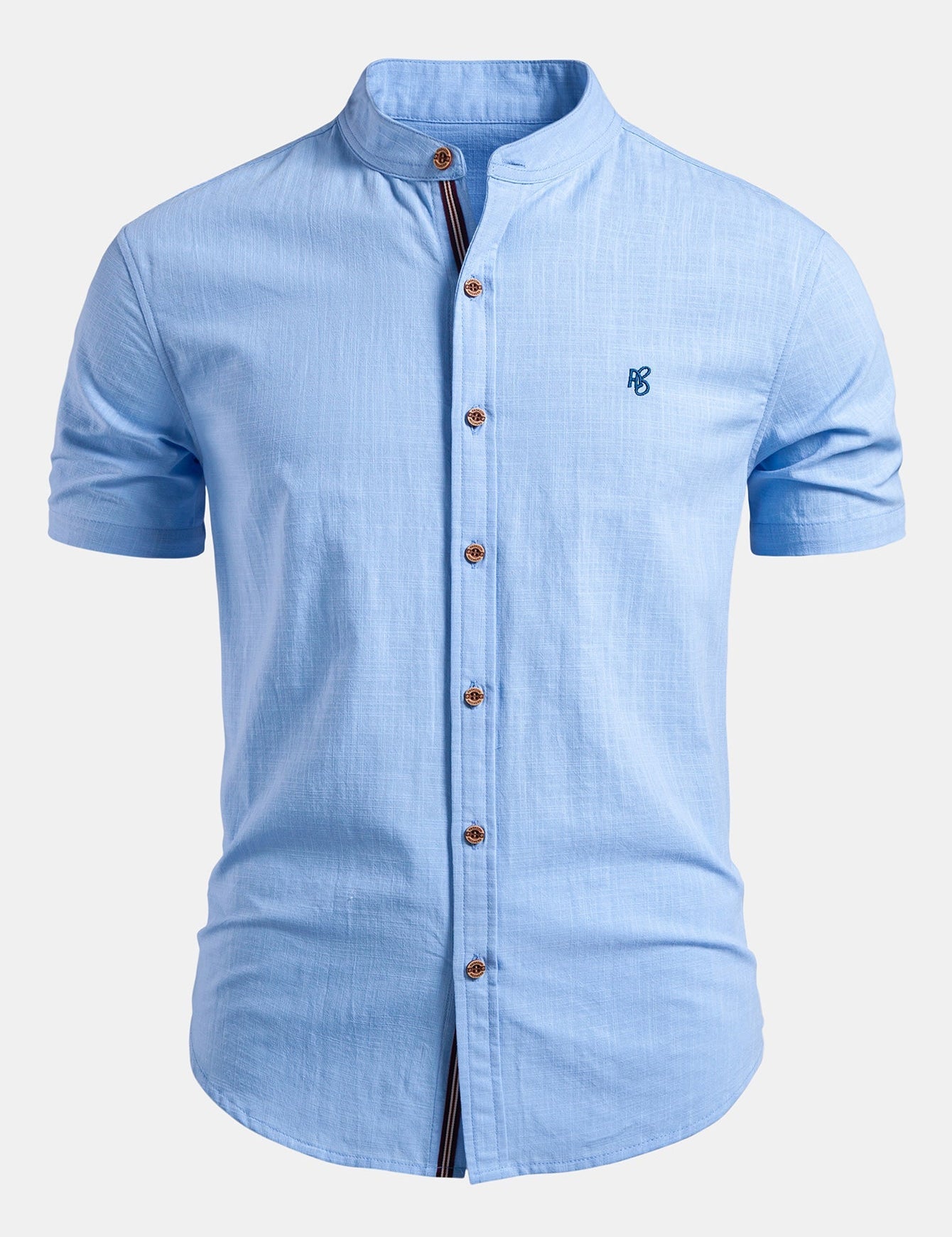Camicia da Uomo Maniche Corte Con Colletto Strutturato, Design Minimalista, Elegante e Versatile 0