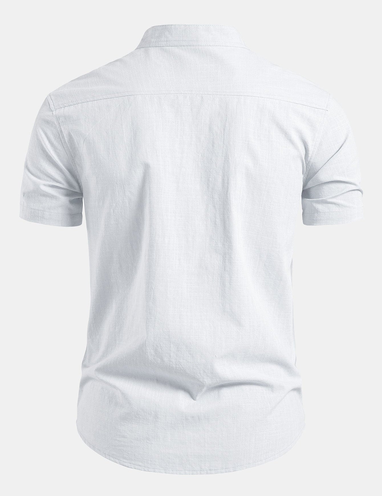 Camicia da Uomo Maniche Corte Con Colletto Strutturato, Design Minimalista, Elegante e Versatile 3